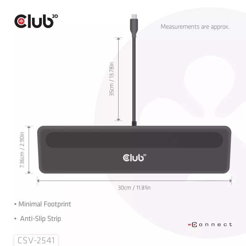 Stacja dokująca club 3d CSV-2541 USB-C z wyjściami HDMI i DisplayPort