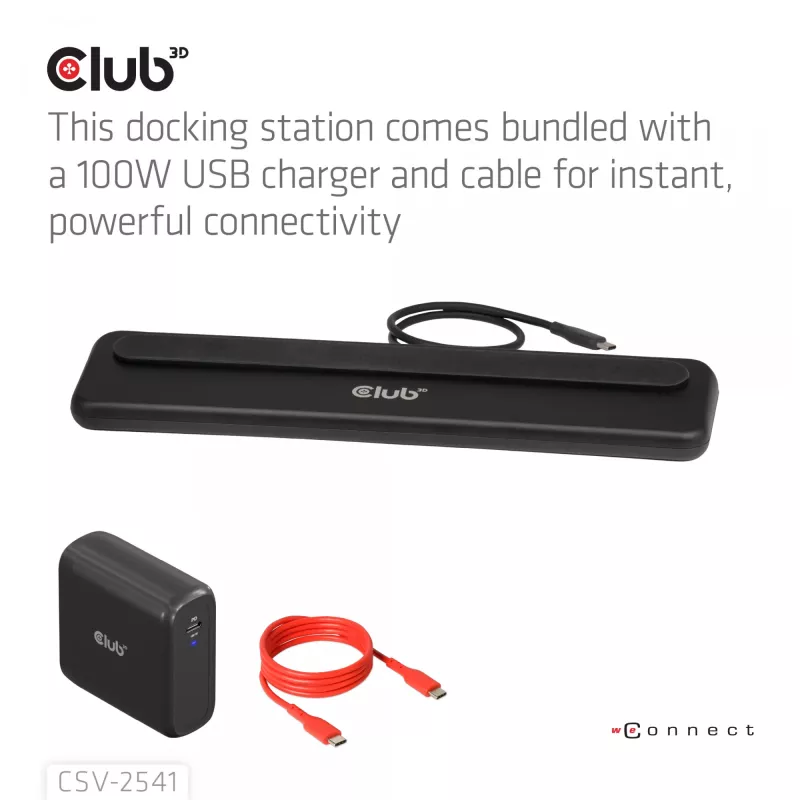 Stacja dokująca club 3d CSV-2541 USB-C z wyjściami HDMI i DisplayPort