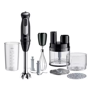 Braun MultiQuick 5 Pro MQ55755M blender ręczny 1000 W, 25+1 prędkości, metalowa końcówka, kubek, trzepaczka, czarny