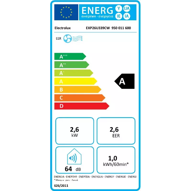 Przenośny klimatyzator Electrolux EXP26U339CW 64 dB Biały