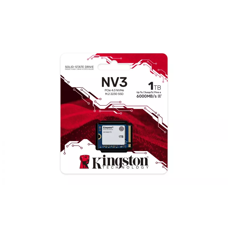 Kingston Technology 1000G NV3 M.2 2230 NVMe SSD, 1 TB, M.2, 6000 MB/s