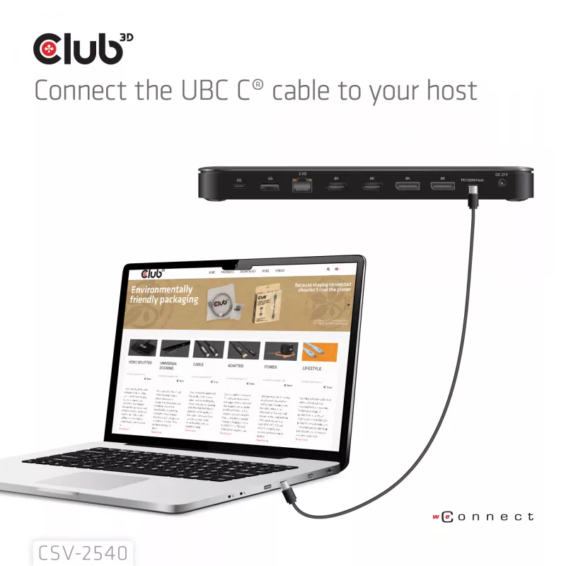 Stacja dokująca CLUB 3D 14-1 USB-C Quad Display USB4 z 2× portami USB 2.0
