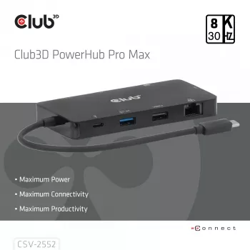 CLUB3D 9-1 Dual HDMI™ USB-C® Hub PD3.0 100W