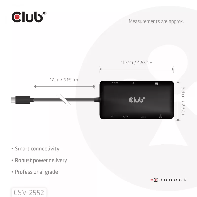 CLUB3D 9-1 Dual HDMI™ USB-C® Hub PD3.0 100W
