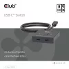 CLUB3D USB-C® dwukierunkowy przełącznik wideo + danych + PD, USB Type-C, 2x DisplayPort, 7680 x 4320 pikseli, czarny, 8K Ultra HD, 120 Hz