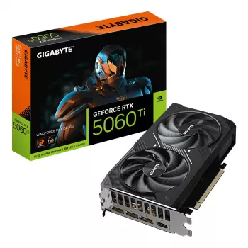 Karta graficzna GIGABYTE GeForce RTX 5060 Ti 16GB GDDR7 PCIe 5.0, 128-bit, 28000 MHz, WINDFORCE 2X, 2-slot, 208×120×40 mm