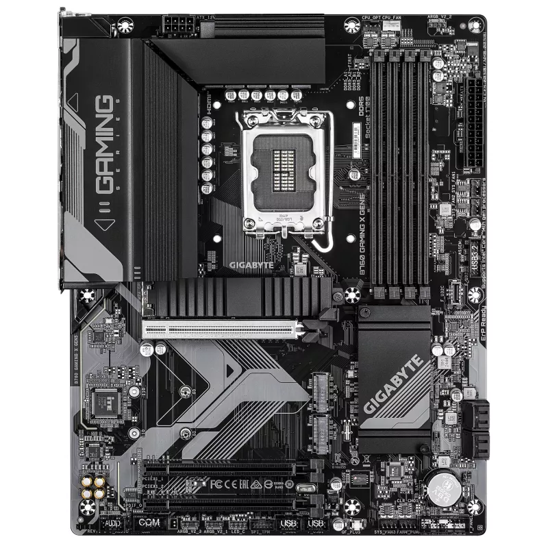 Płyta główna GIGABYTE B760 GAMING X GEN5 - obsługuje procesory Intel Core 14. generacji, 8+1+1 faz VRM, do 5600 MHz DDR5, 3x PCIe 4.0 M.2, 2.5 GbE LAN, USB 3.2 Gen 2