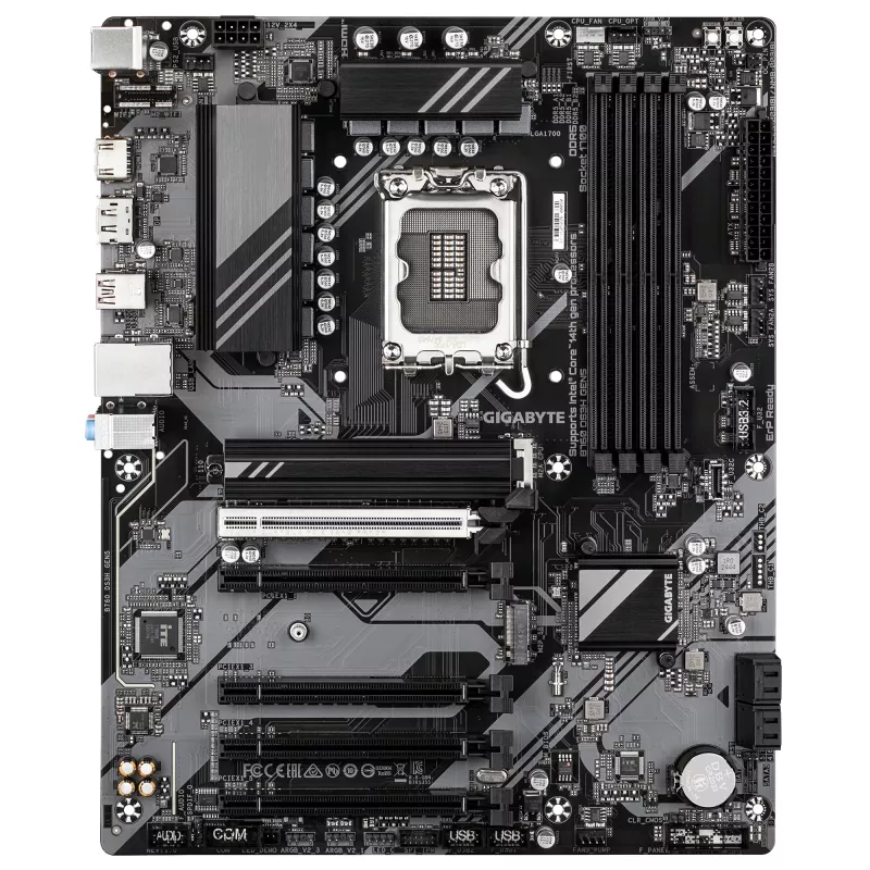 Płyta główna GIGABYTE B760 DS3H GEN5 - obsługuje procesory Intel Core 14. generacji, 8+2+1 faz cyfrowego VRM, do 5600 MHz DDR5, 2x PCIe 4.0 M.2, 1GbE LAN, USB 3.2 Gen 2x2