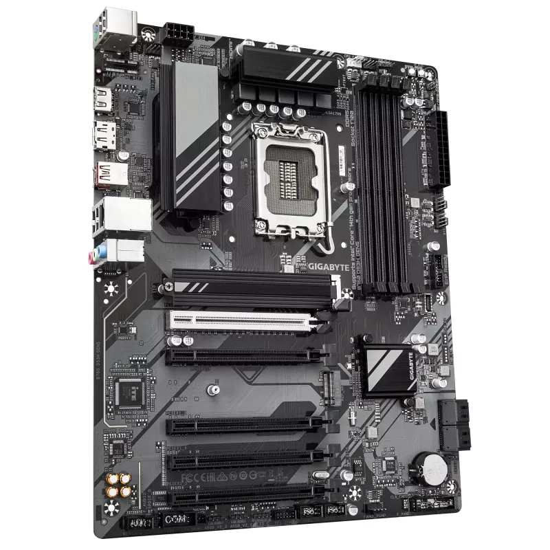 Płyta główna GIGABYTE B760 DS3H GEN5 - obsługuje procesory Intel Core 14. generacji, 8+2+1 faz cyfrowego VRM, do 5600 MHz DDR5, 2x PCIe 4.0 M.2, 1GbE LAN, USB 3.2 Gen 2x2