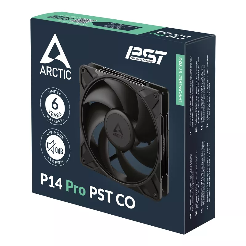 ARCTIC P14 Pro PST CO 140 mm PWM Fan z rozgałęziaczem kabli do pracy ciągłej