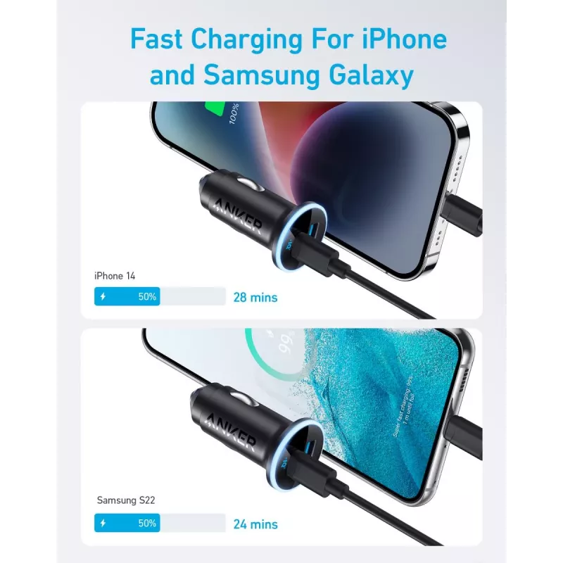 ANKER 325 1a1c 53w Pd Car Charger With Pps