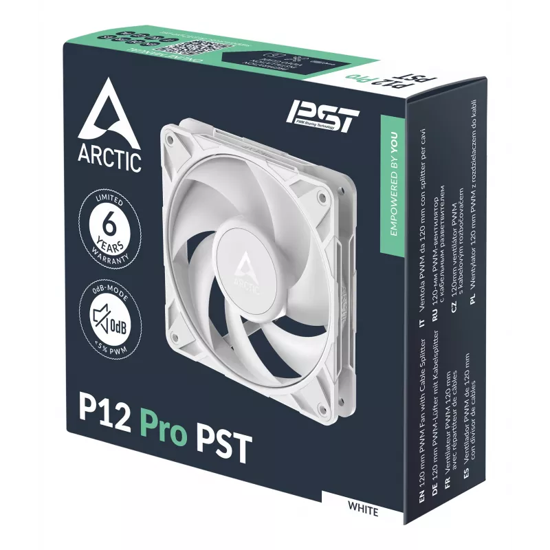 ARCTIC Freezer P12 Pro PST (biały) - wentylator PWM 120 mm z rozdzielaczem kablowym