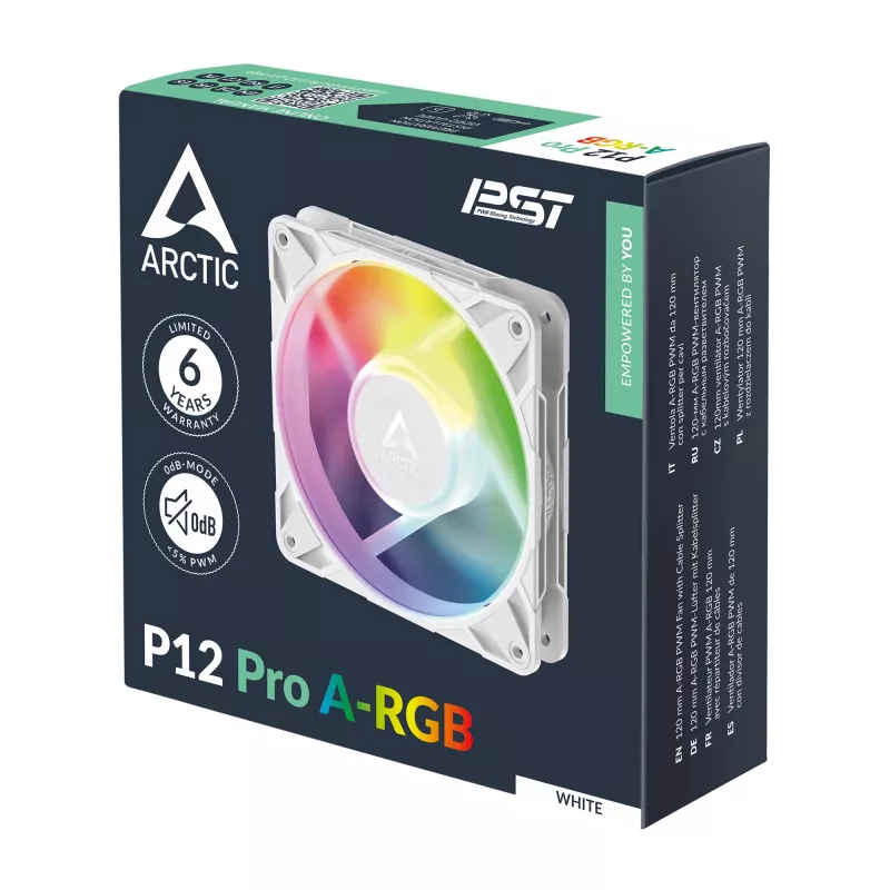ARCTIC Freezer P12 Pro A-RGB (Biały) - 120 mm wentylator A-RGB PWM z rozdzielaczem kabli