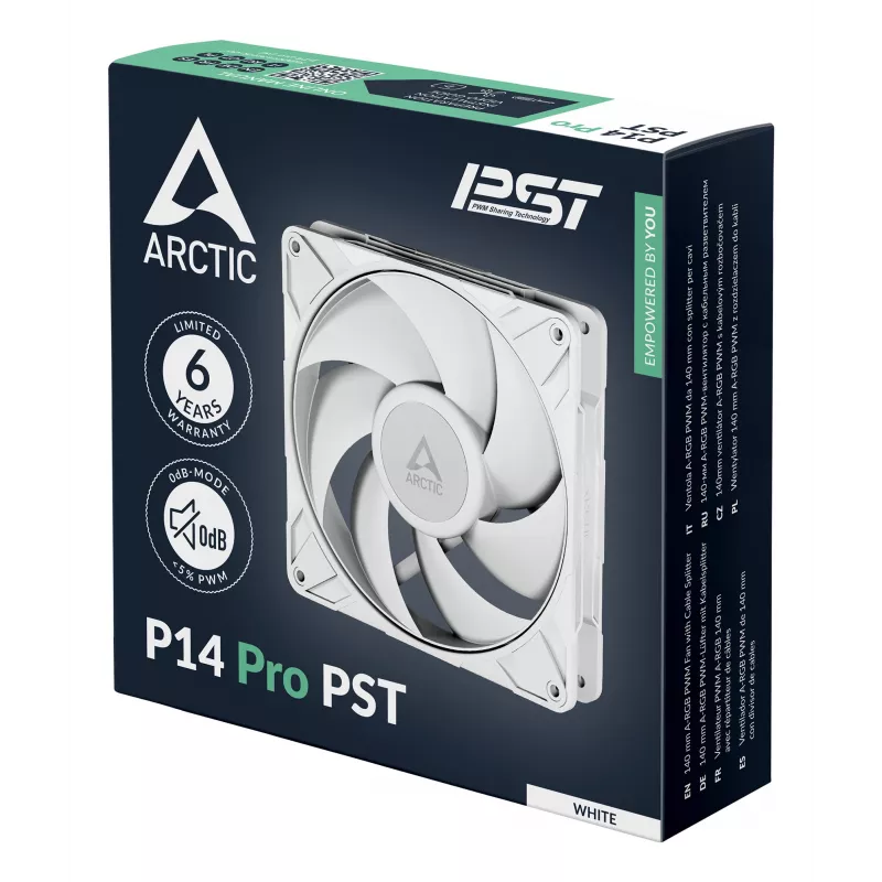 ARCTIC P14 Pro PST (biały) 140 mm wentylator PWM z rozdzielaczem kabli