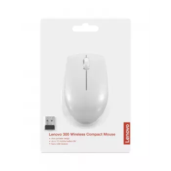 Bezprzewodowa kompaktowa mysz Lenovo Compact Mouse z baterią — oburęczna, 1000 DPI, bezprzewodowa RF, 3 przyciski, szary