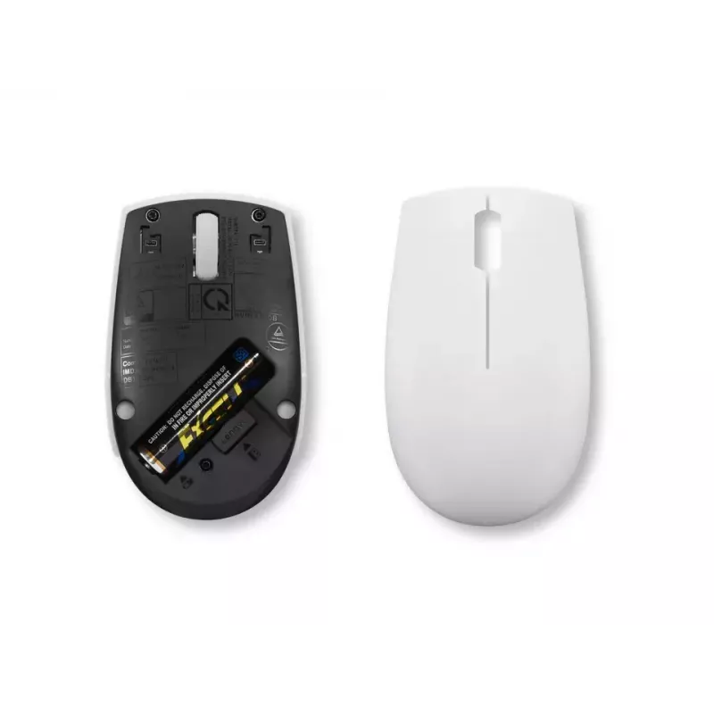 Bezprzewodowa kompaktowa mysz Lenovo Compact Mouse z baterią — oburęczna, 1000 DPI, bezprzewodowa RF, 3 przyciski, szary