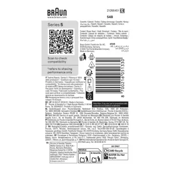 Głowica goląca BRAUN Series 5 54 B — 1 głowica wymienna, czarna stal nierdzewna