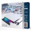 GEMBIRD External USB DVD Drive, Czarny-Biały