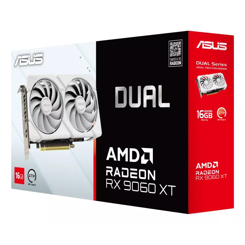 ASUS Dual -RX9060XT-16G-WHITE AMD Radeon RX 9060 XT 16 GB GDDR6