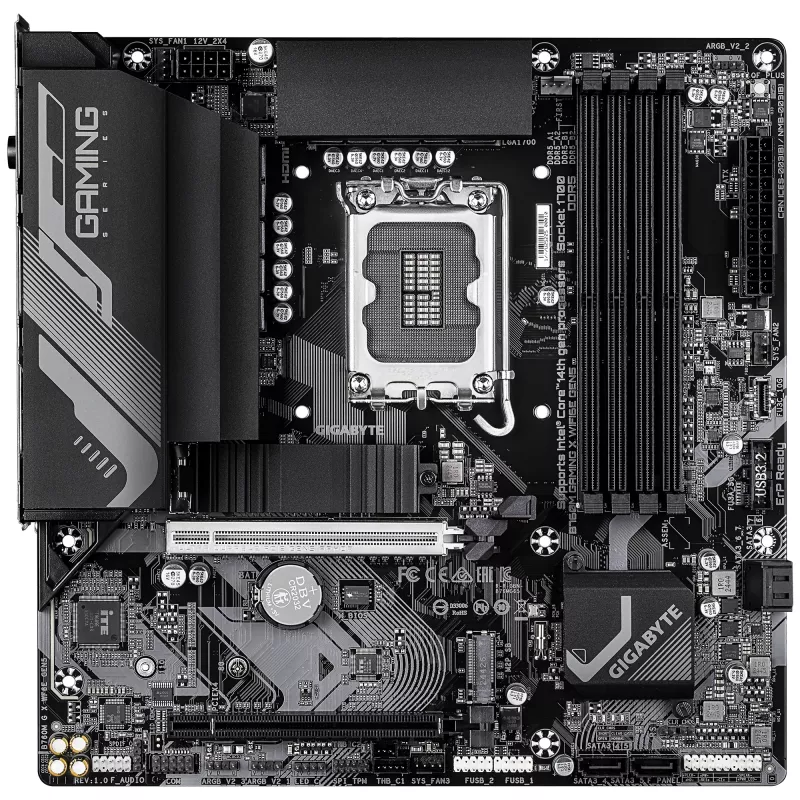 GIGABYTE B760M GAMING X WIFI6E GEN5 Micro ATX Płyta Główna, LGA1700, B760, DDR5 do 5600MHz, 4 DIMM, 2x PCIe 4.0 M.2, Wi‑Fi 6E, 2.5GbE