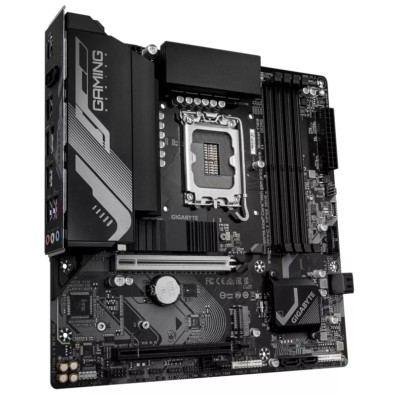 GIGABYTE B760M GAMING X WIFI6E GEN5 Micro ATX Płyta Główna, LGA1700, B760, DDR5 do 5600MHz, 4 DIMM, 2x PCIe 4.0 M.2, Wi‑Fi 6E, 2.5GbE