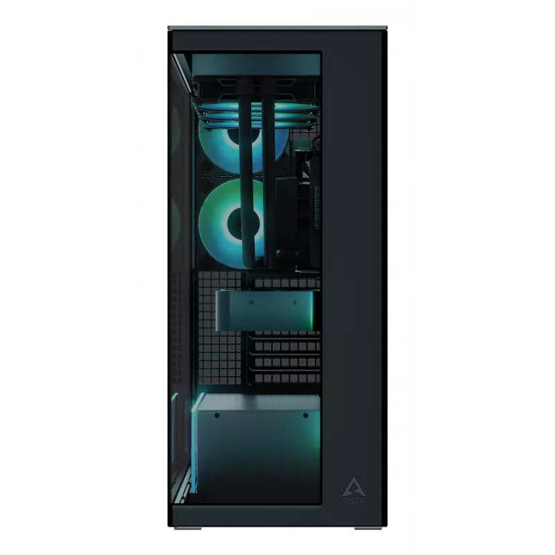 ARCTIC Xtender (Czarny) Premium E-ATX Obudowa PC, Midi Tower, PC, Czarny, EATX, Metal, Szkło hartowane, Gaming