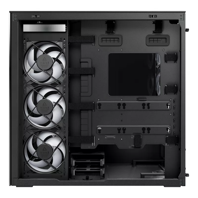 ARCTIC Xtender (Czarny) Premium E-ATX Obudowa PC, Midi Tower, PC, Czarny, EATX, Metal, Szkło hartowane, Gaming