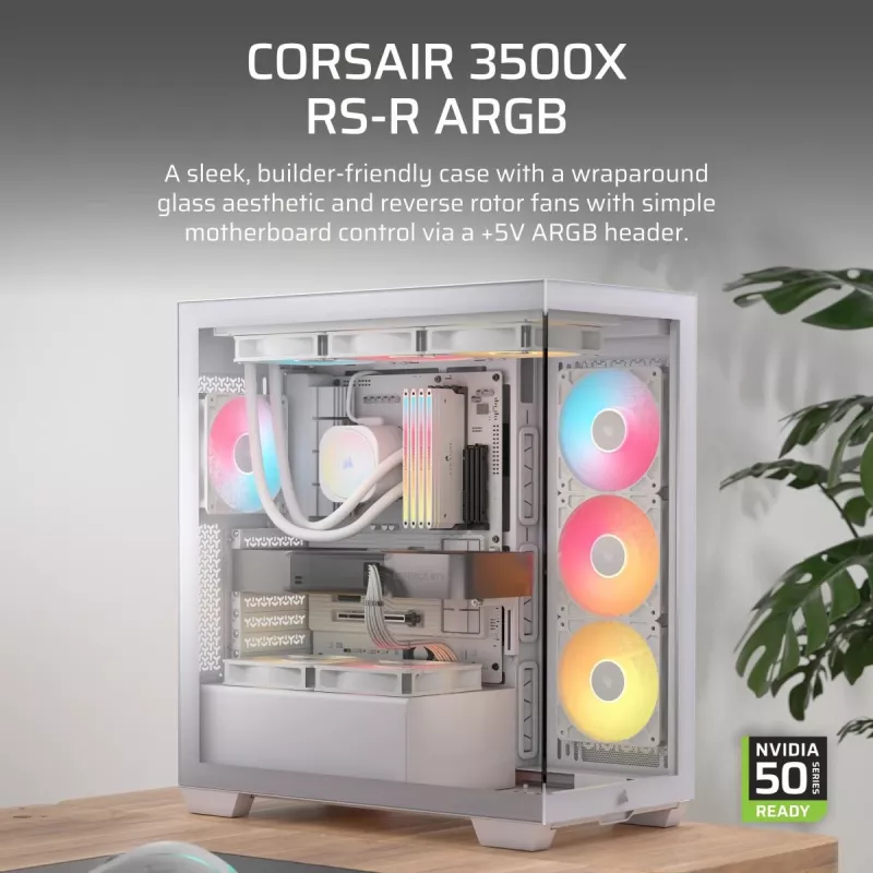 CORSAIR Midi Tower 3500x Rs-r ArGB White