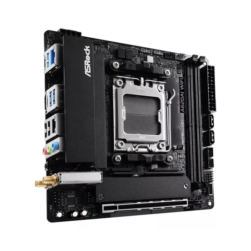 Płyta główna ASRock A620AI Wi-Fi AM5 AMD A620A 2 x DDR5 1 x HDMI 2.1 TMDS/FRL 8G kompatybilna mITX
