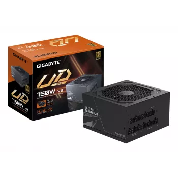 Zasilacz GIGABYTE UD750GM PG5 V2 – PCIe Gen 5.1, 80 PLUS Gold, w pełni modułowy, wentylator 120 mm, kompatybilny z ATX 3.1, wtyczka EU