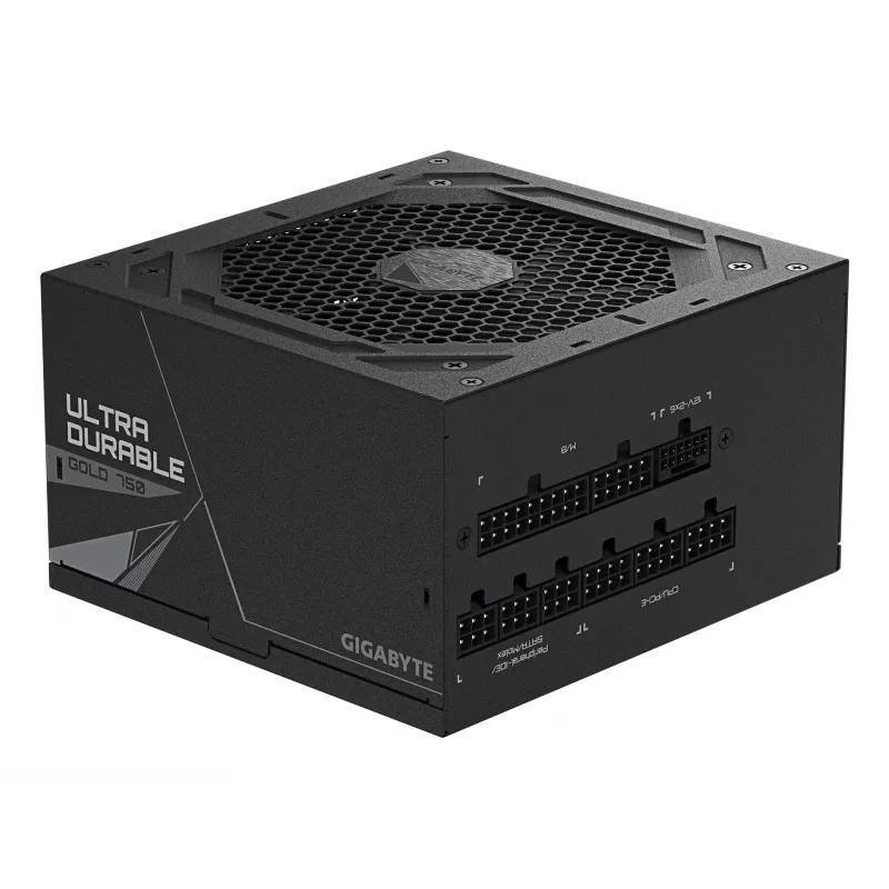 Zasilacz GIGABYTE UD750GM PG5 V2 – PCIe Gen 5.1, 80 PLUS Gold, w pełni modułowy, wentylator 120 mm, kompatybilny z ATX 3.1, wtyczka EU
