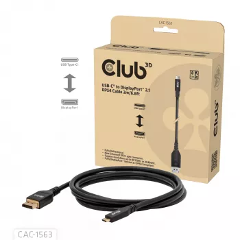 CLUB3D CAC-1563 adapter kabla wideo 2 m USB Type-C DisplayPort czarny