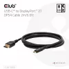 CLUB3D CAC-1563 adapter kabla wideo 2 m USB Type-C DisplayPort czarny