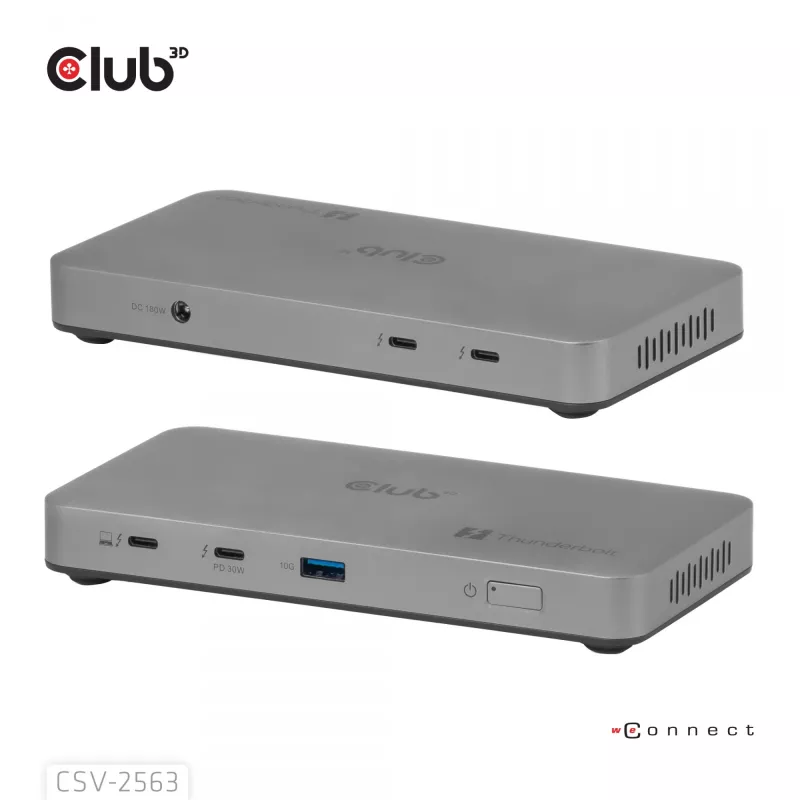 CLUB3D CSV-2563 5-1 Thunderbolt™ 5 Hub Triple video 5K60Hz Thunderbolt™ Share Certyfikowany 180 W