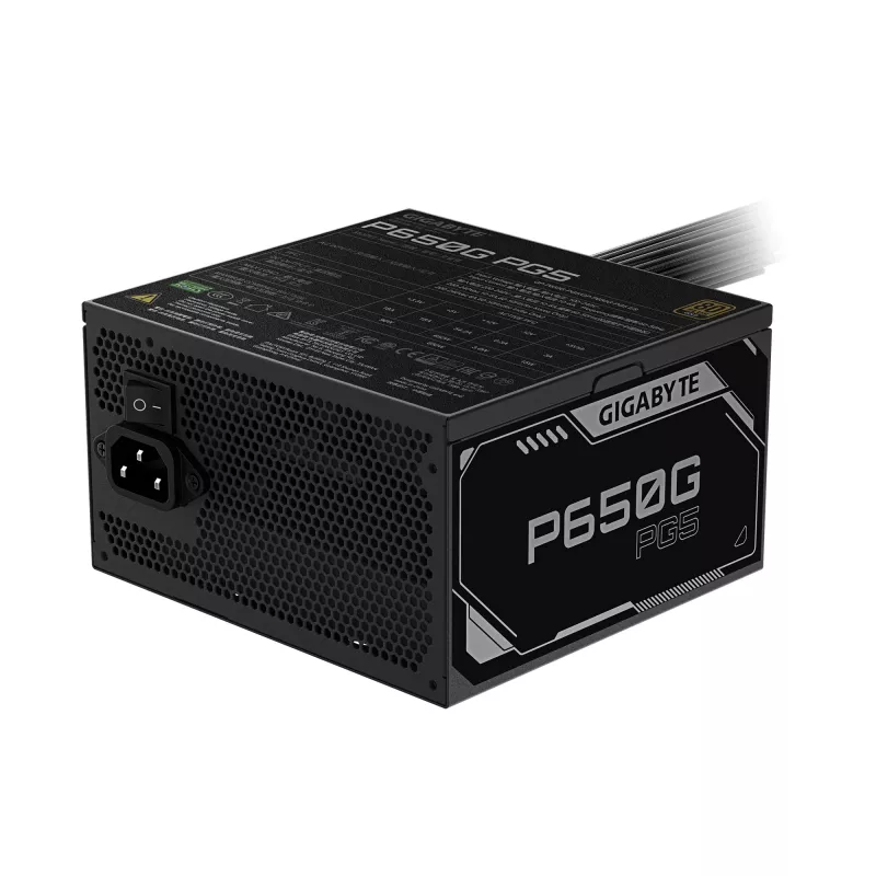 Zasilacz GIGABYTE P650G PCIE 5.1 – PCIe 5.1, 80 PLUS srebrny, wentylator 120 mm, kompatybilny z ATX 3.1, wtyczka EU