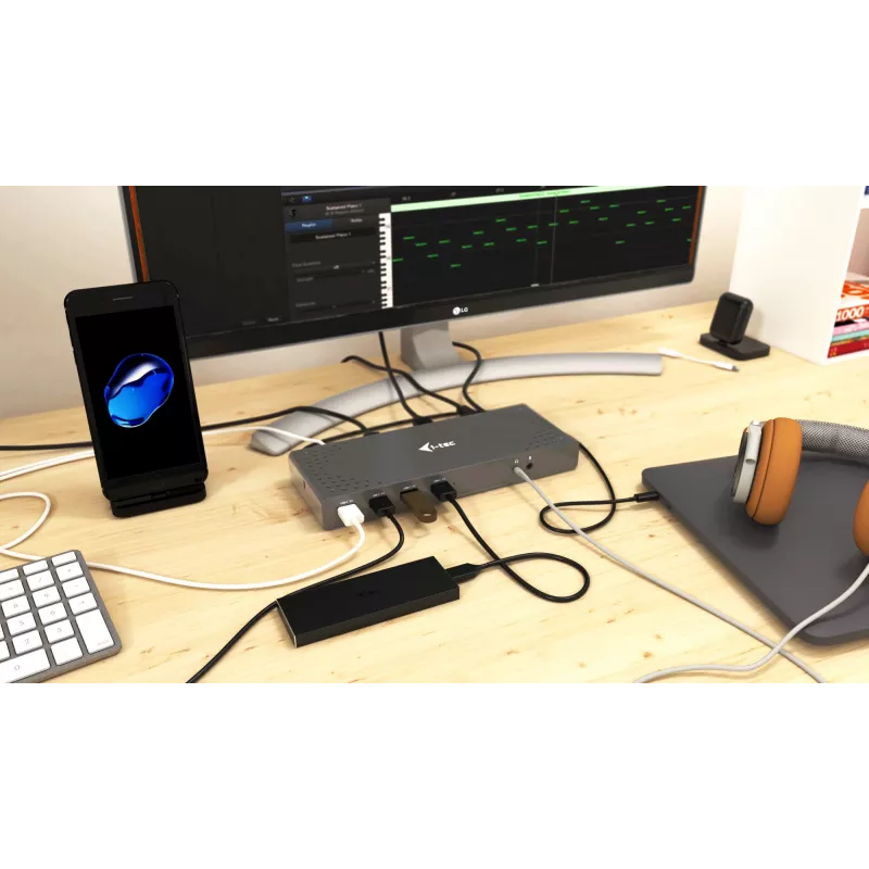 Stacja dokująca i-tec USB 3.0 / USB-C / Thunderbolt 3 z podwójnym wyświetlaczem