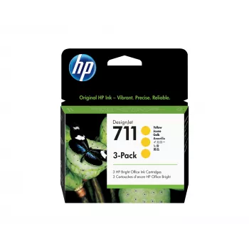 HP 711 3-pak 29 ml żółty wkład atramentowy DesignJet
