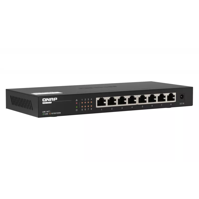 QNAP QSW-1108-8T przełącznik sieciowy Niezarządzalny 2.5G Ethernet (100/1000/2500) Czarny