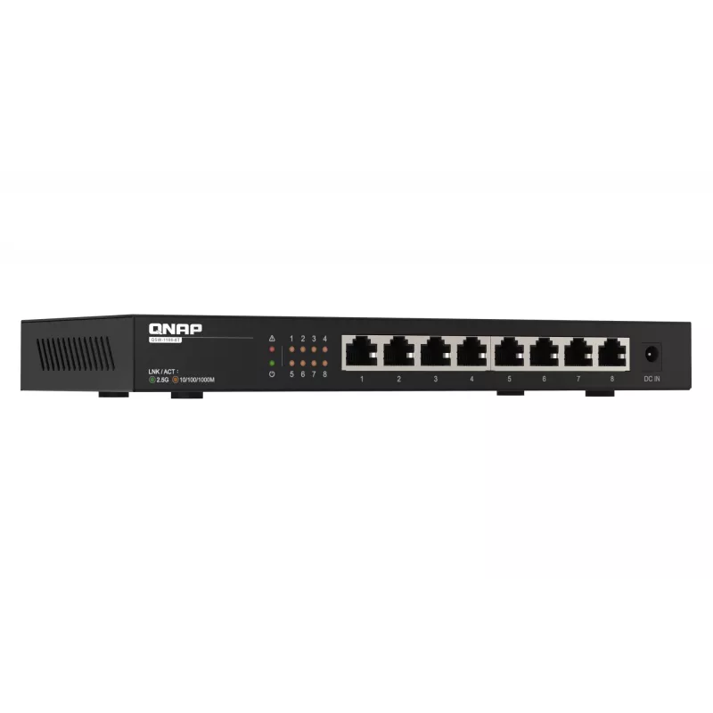 QNAP QSW-1108-8T przełącznik sieciowy Niezarządzalny 2.5G Ethernet (100/1000/2500) Czarny