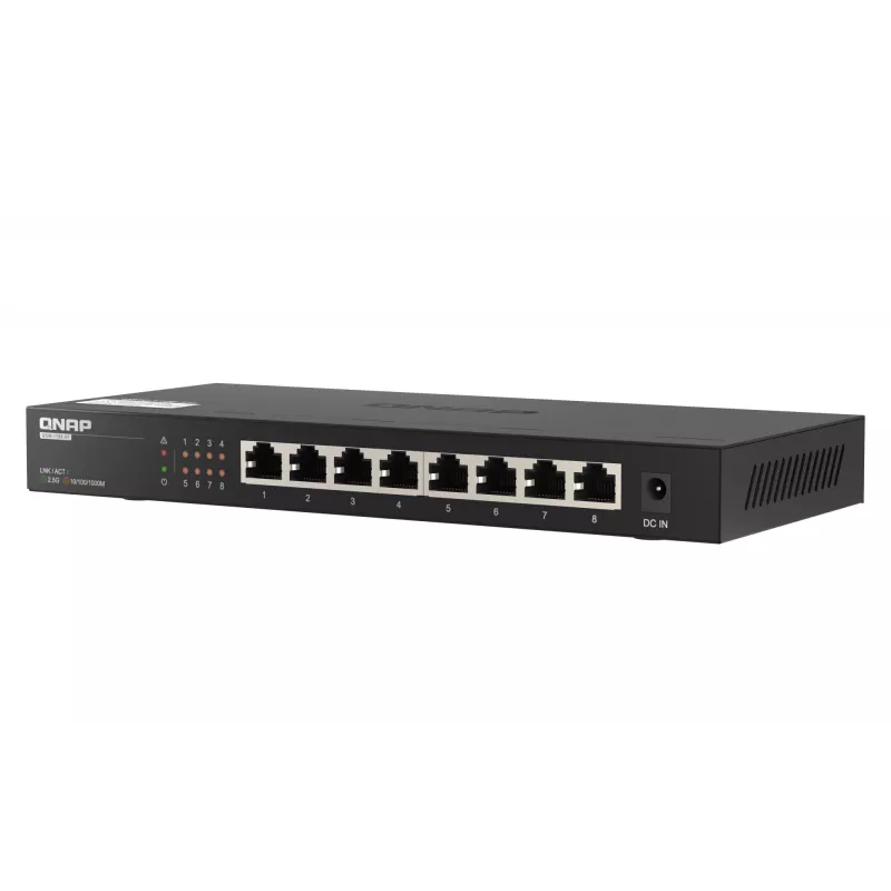 QNAP QSW-1108-8T przełącznik sieciowy Niezarządzalny 2.5G Ethernet (100/1000/2500) Czarny