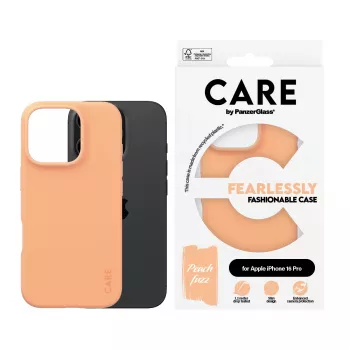 PanzerGlass CARE by modne etui Peachy iPhone 16 Pro przezroczyste etui