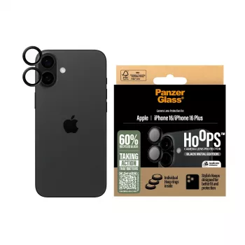 PanzerGlass ® Hoops® Osłona obiektywu aparatu Czarny iPhone 16 | 16 Plus