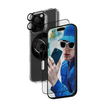 PanzerGlass ® 4-w-1 Zestaw Ochronny iPhone 16 Pro, Apple, Apple - iPhone 16 Pro, Aplikacja na sucho, Odporny na zarysowania, Odporny na wstrząsy, Przezroczysty, 1 szt.