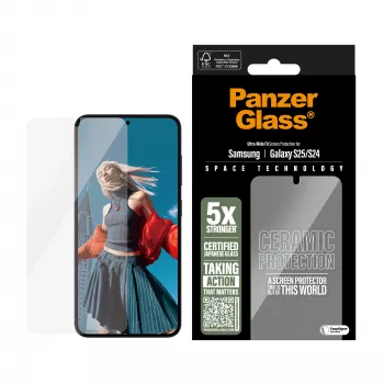 PanzerGlass ® Ceramiczna Ochrona Ekranu Samsung Galaxy S25 | S24 | Ultra-Wide Fit z EasyAligner
