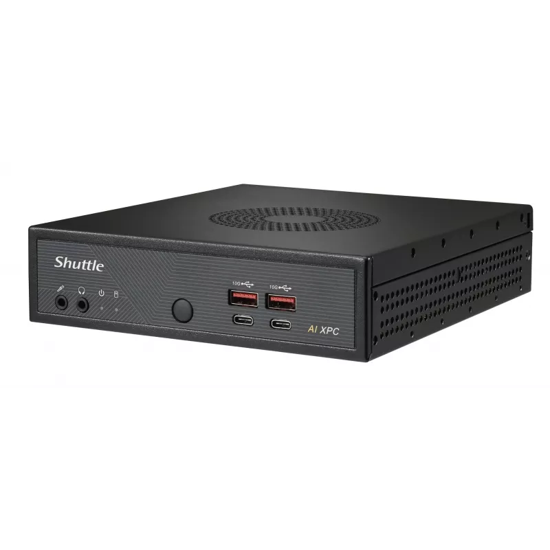 Shuttle Slim AI PC DN11H7 Intel Core Ultra 7 155H, Intel Arc graphics, 2xHDMI, 2x DP, 4x 2.5 Gbit LAN, VESA, 24/7 permanent operation