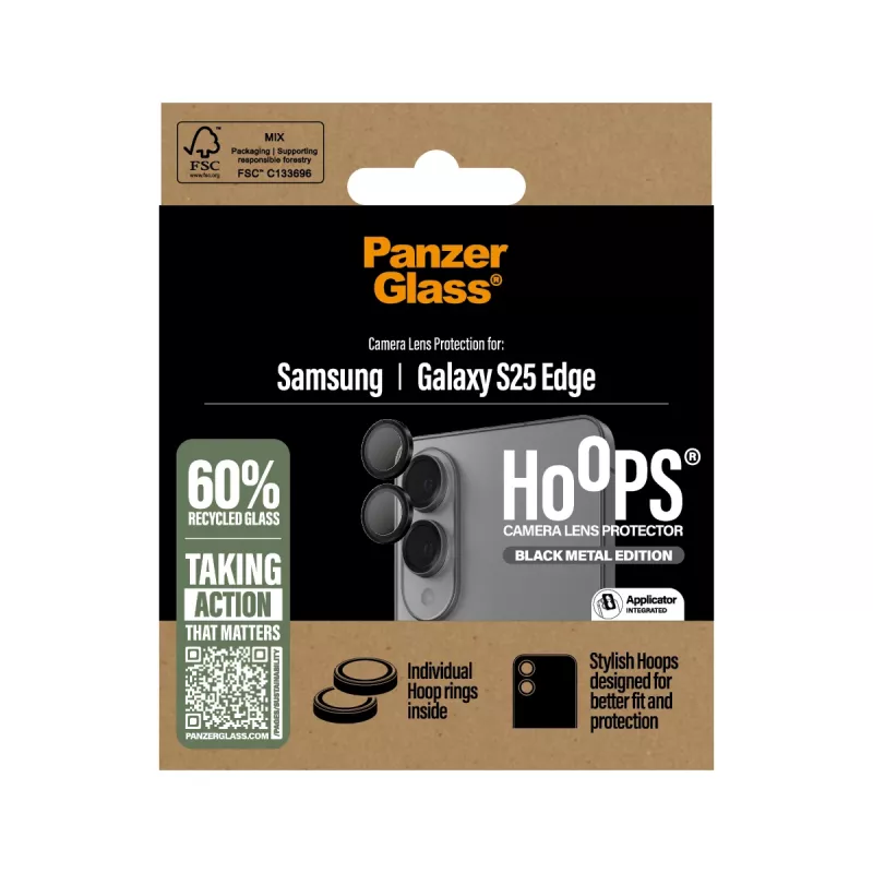 PanzerGlass ® Hoops® Osłona obiektywu aparatu Czarny Samsung S25 Edge