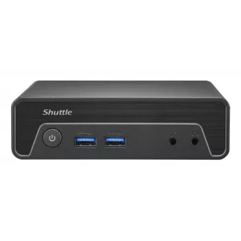 Shuttle Nano PC NE10N, Intel N 100, 1x HDMI, 1x DP, 6x USB, 1x LAN, bez wentylatora, praca 24/7, w zestawie VESA