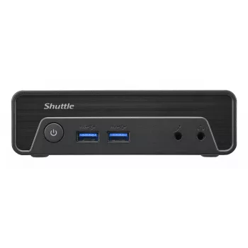Shuttle Nano PC NE10N, Intel N 100, 1x HDMI, 1x DP, 6x USB, 1x LAN, bez wentylatora, praca 24/7, w zestawie VESA