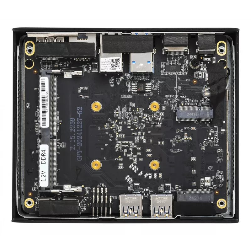 Shuttle Nano PC NE10N, Intel N 100, 1x HDMI, 1x DP, 6x USB, 1x LAN, bez wentylatora, praca 24/7, w zestawie VESA