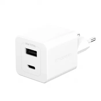 PanzerGlass empower™ by ® Turbo 35W Charger incl. USB-C + USB-A | EU Plug | srebrny biały